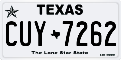 TX license plate CUY7262