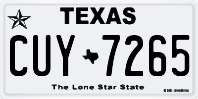 TX license plate CUY7265