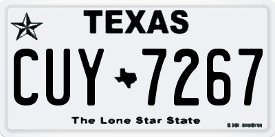 TX license plate CUY7267