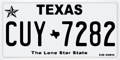 TX license plate CUY7282