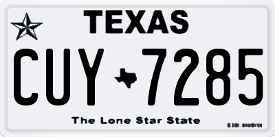 TX license plate CUY7285
