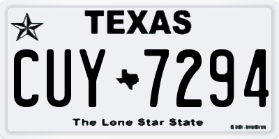 TX license plate CUY7294