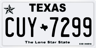 TX license plate CUY7299