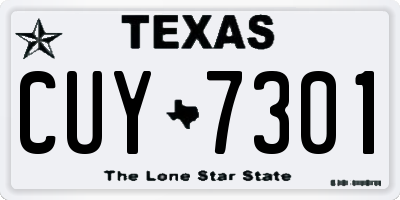 TX license plate CUY7301