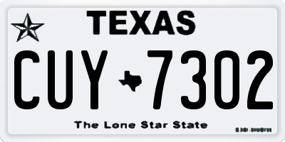 TX license plate CUY7302