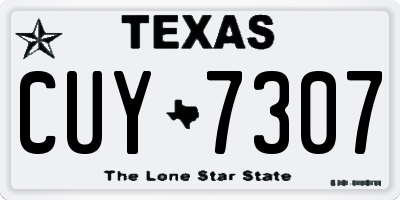 TX license plate CUY7307