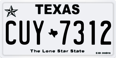 TX license plate CUY7312