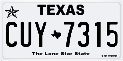 TX license plate CUY7315