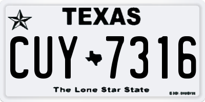 TX license plate CUY7316