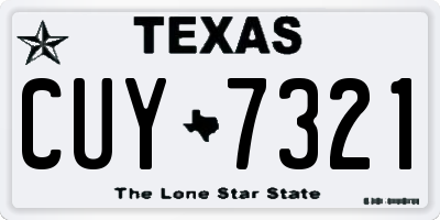 TX license plate CUY7321