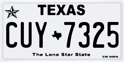 TX license plate CUY7325