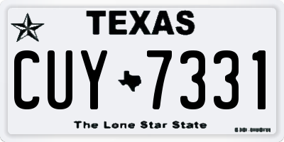 TX license plate CUY7331
