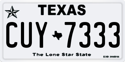 TX license plate CUY7333