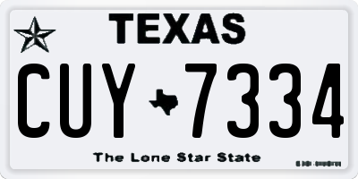 TX license plate CUY7334