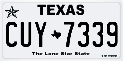 TX license plate CUY7339