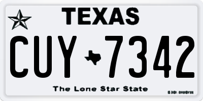 TX license plate CUY7342