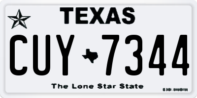 TX license plate CUY7344