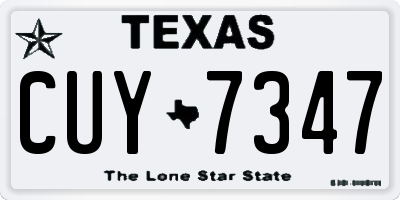 TX license plate CUY7347