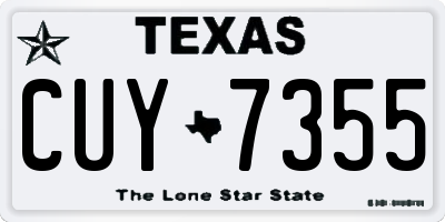 TX license plate CUY7355