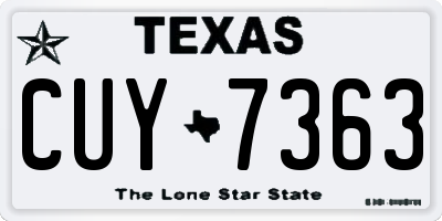 TX license plate CUY7363