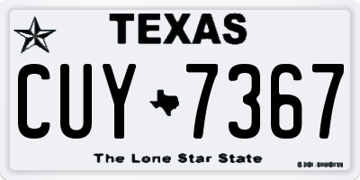 TX license plate CUY7367
