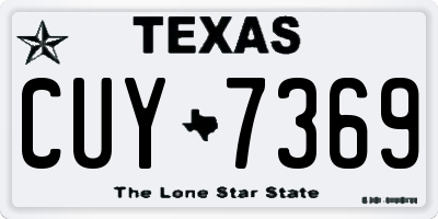 TX license plate CUY7369