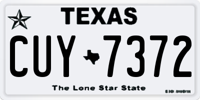 TX license plate CUY7372