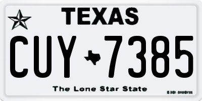 TX license plate CUY7385