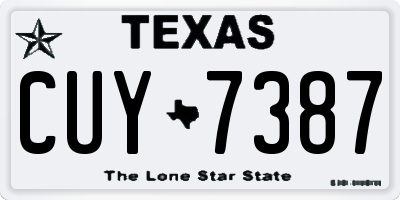 TX license plate CUY7387