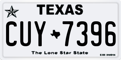 TX license plate CUY7396