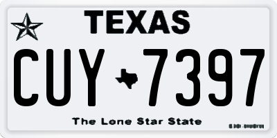 TX license plate CUY7397