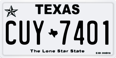 TX license plate CUY7401