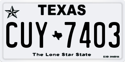 TX license plate CUY7403