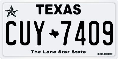 TX license plate CUY7409