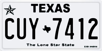 TX license plate CUY7412