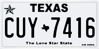 TX license plate CUY7416