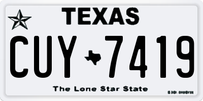 TX license plate CUY7419