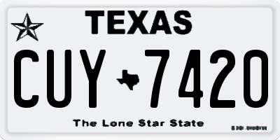 TX license plate CUY7420