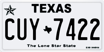 TX license plate CUY7422