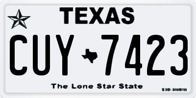 TX license plate CUY7423
