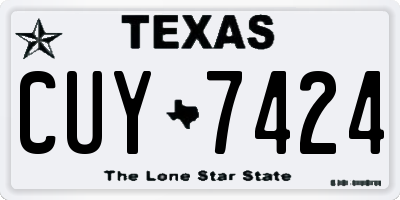 TX license plate CUY7424