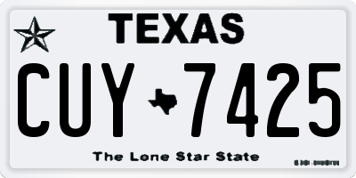 TX license plate CUY7425