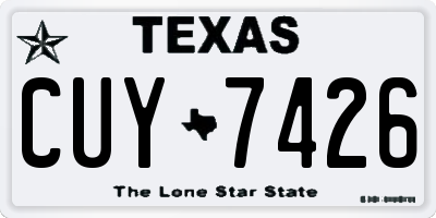 TX license plate CUY7426