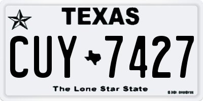 TX license plate CUY7427