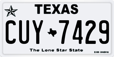 TX license plate CUY7429