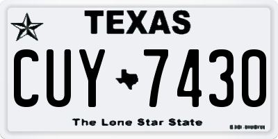 TX license plate CUY7430