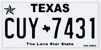 TX license plate CUY7431