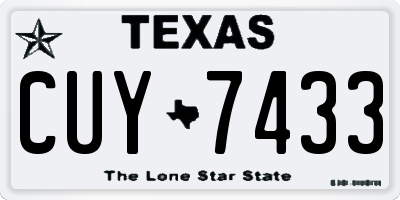 TX license plate CUY7433