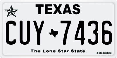 TX license plate CUY7436