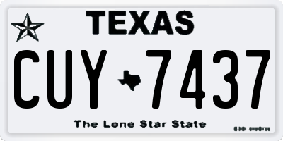 TX license plate CUY7437